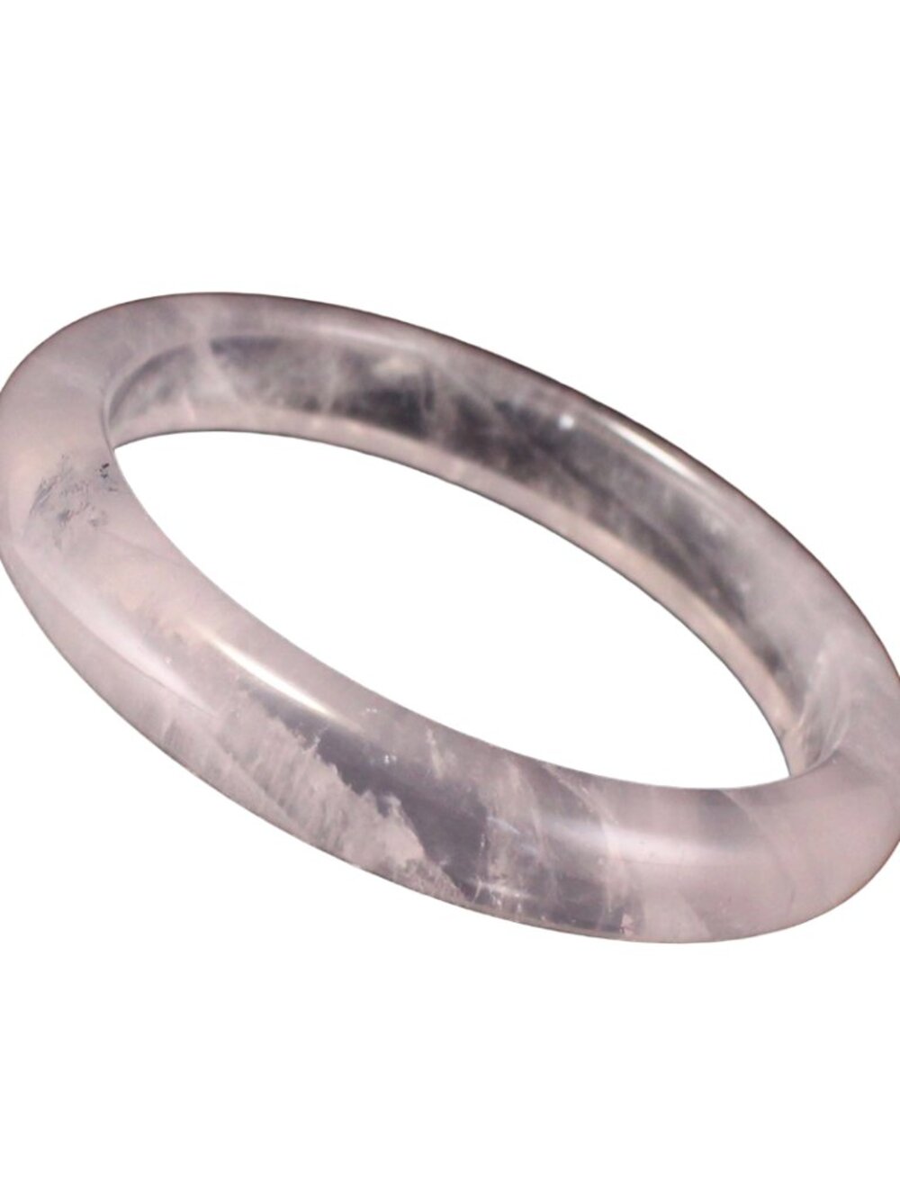 Natural Rose Quartz Bangle 44.96g 60mm ID Mozambique Pink Gemstone Crystal Cert